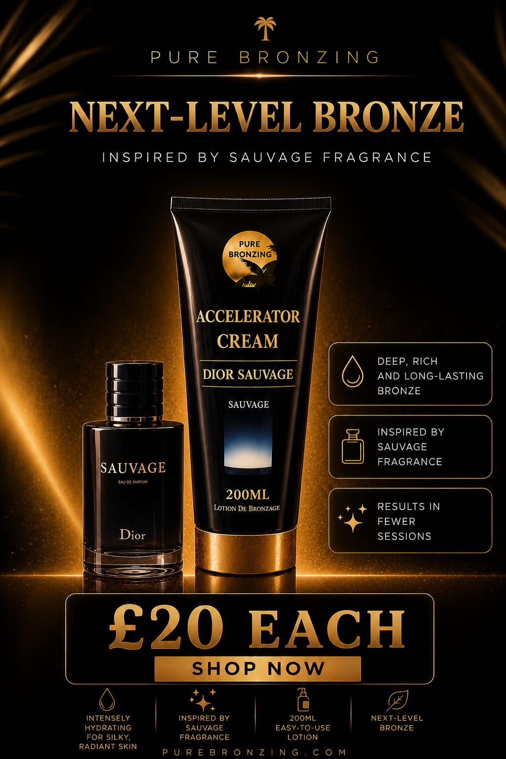 INSPIRED BY SAUVAGE tanning accelerator cream