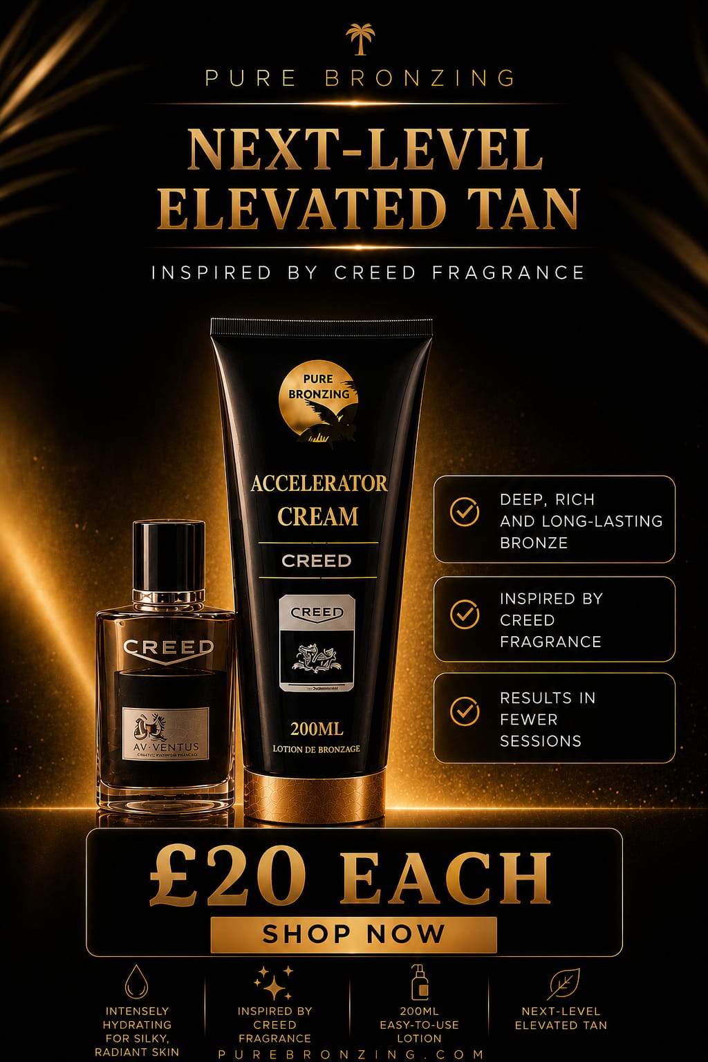 INSPIRED BY CREED tanning accelerator creams