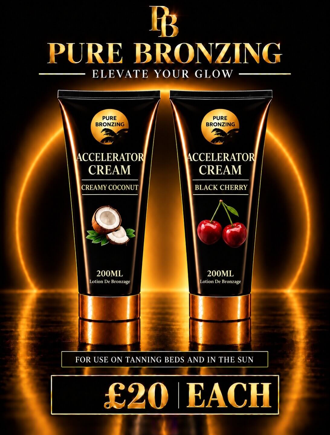 TANNING ACCELERATOR CREAM creamy coconut or black cherry