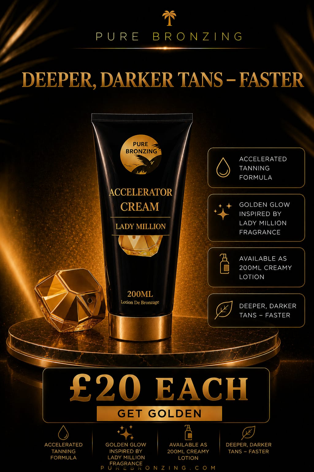INSPIRED BY LADY MILLION tanning accelerator cream