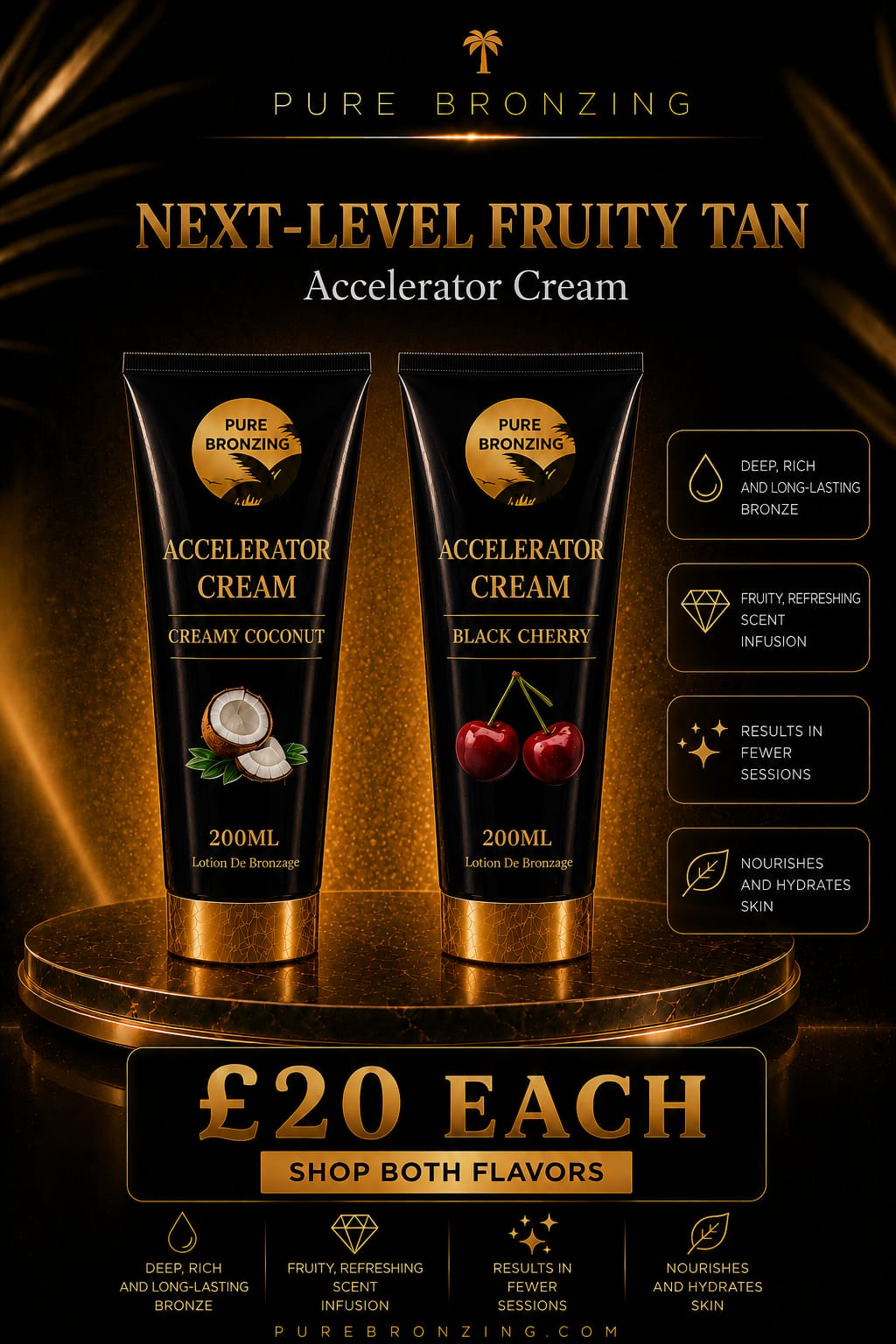SIGNATURE SCENTS CREAMY COCONUT AND BLACK CHERRY tanning accelerator creams