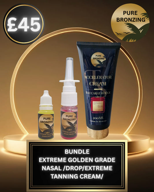 PREMIUM SIGNATURE BUNDLE extreme golden grade nasals tanner-extreme golden grade drop-extreme accelerator cream