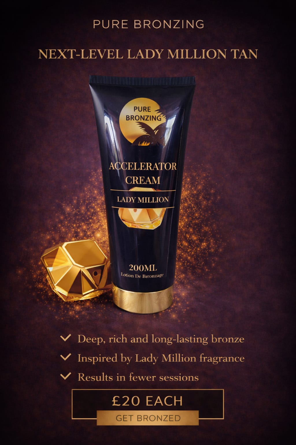 INSPIRED BY LADY MILLION tanning accelerator cream